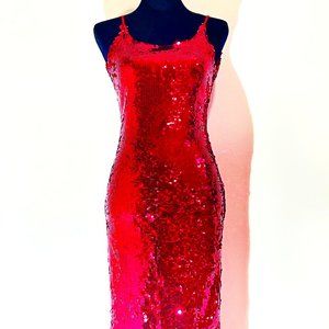 Pink Sequin Dress with Adjustable Spaghetti Straps